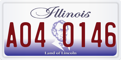 IL license plate A040146