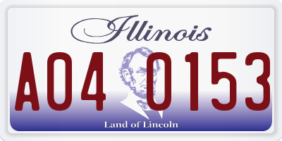IL license plate A040153