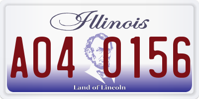 IL license plate A040156