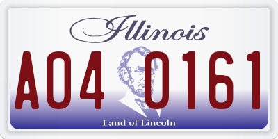 IL license plate A040161
