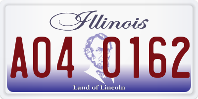 IL license plate A040162