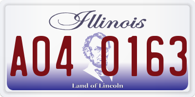 IL license plate A040163