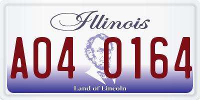 IL license plate A040164