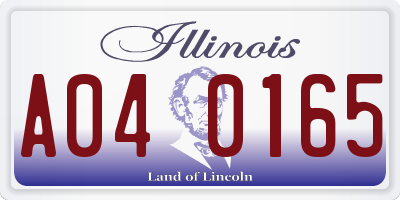 IL license plate A040165