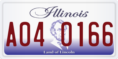 IL license plate A040166