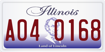 IL license plate A040168