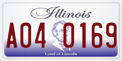 IL license plate A040169