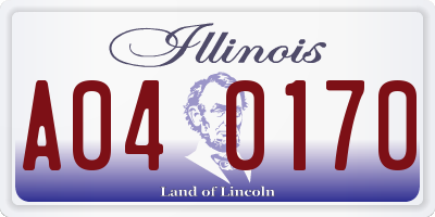 IL license plate A040170