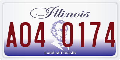 IL license plate A040174