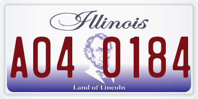 IL license plate A040184