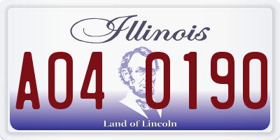 IL license plate A040190