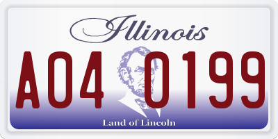 IL license plate A040199