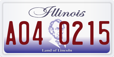 IL license plate A040215