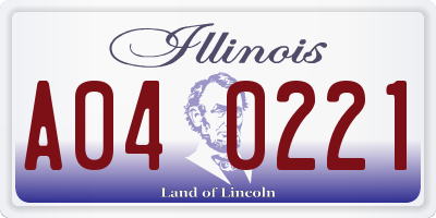 IL license plate A040221