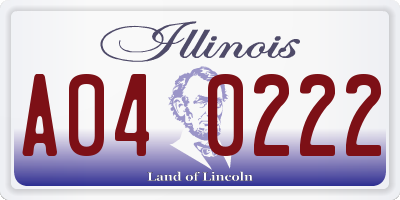 IL license plate A040222