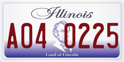 IL license plate A040225