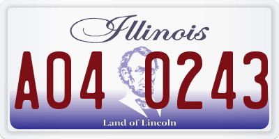 IL license plate A040243
