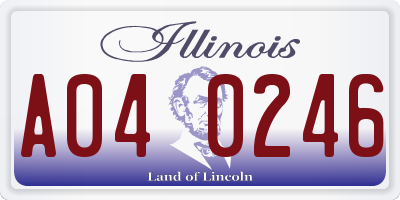 IL license plate A040246