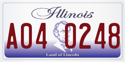 IL license plate A040248