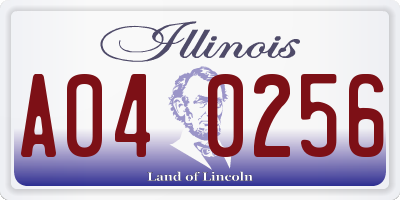 IL license plate A040256