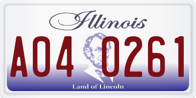 IL license plate A040261