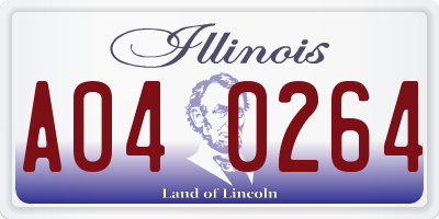 IL license plate A040264
