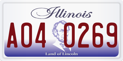 IL license plate A040269