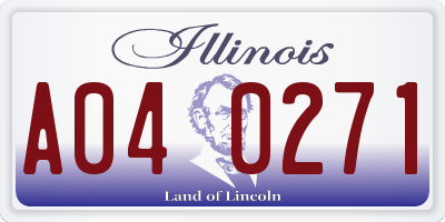 IL license plate A040271