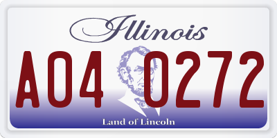 IL license plate A040272