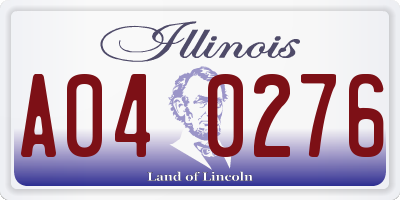 IL license plate A040276