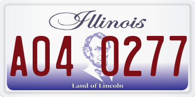 IL license plate A040277