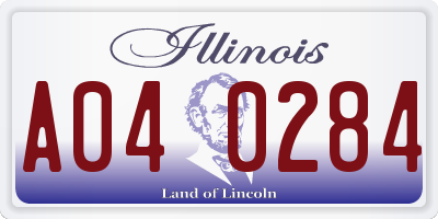 IL license plate A040284