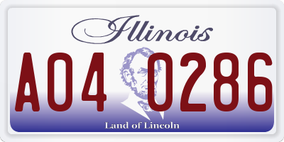 IL license plate A040286