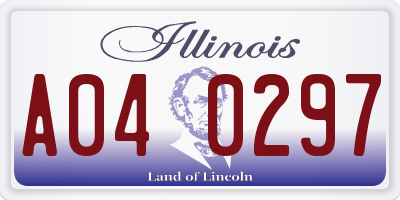 IL license plate A040297