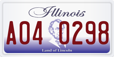 IL license plate A040298