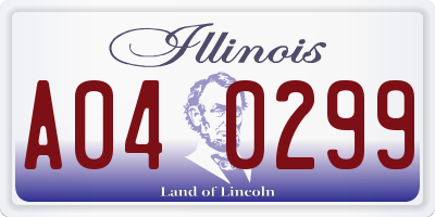 IL license plate A040299