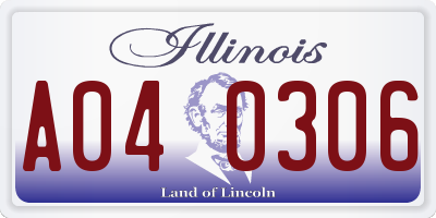 IL license plate A040306