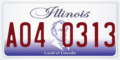 IL license plate A040313