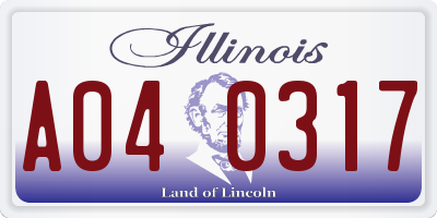 IL license plate A040317