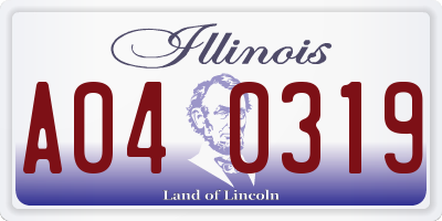 IL license plate A040319