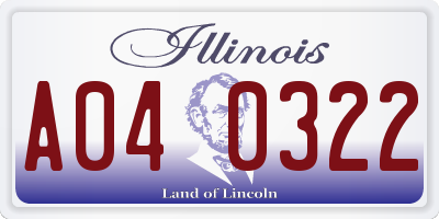IL license plate A040322