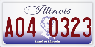 IL license plate A040323