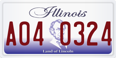 IL license plate A040324