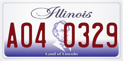 IL license plate A040329