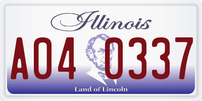 IL license plate A040337