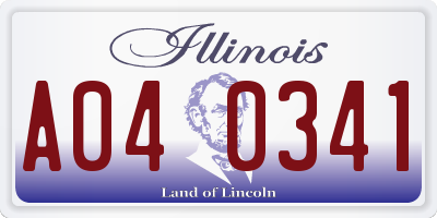 IL license plate A040341