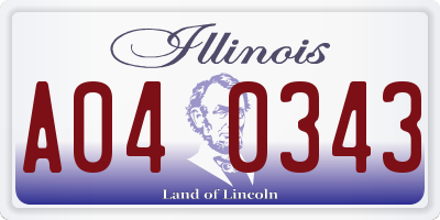 IL license plate A040343
