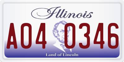 IL license plate A040346