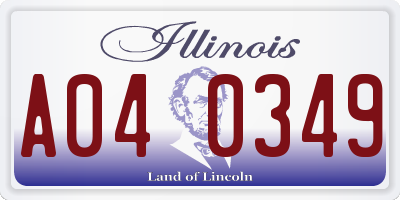 IL license plate A040349