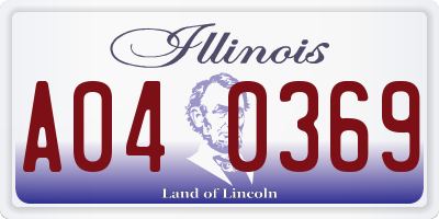 IL license plate A040369